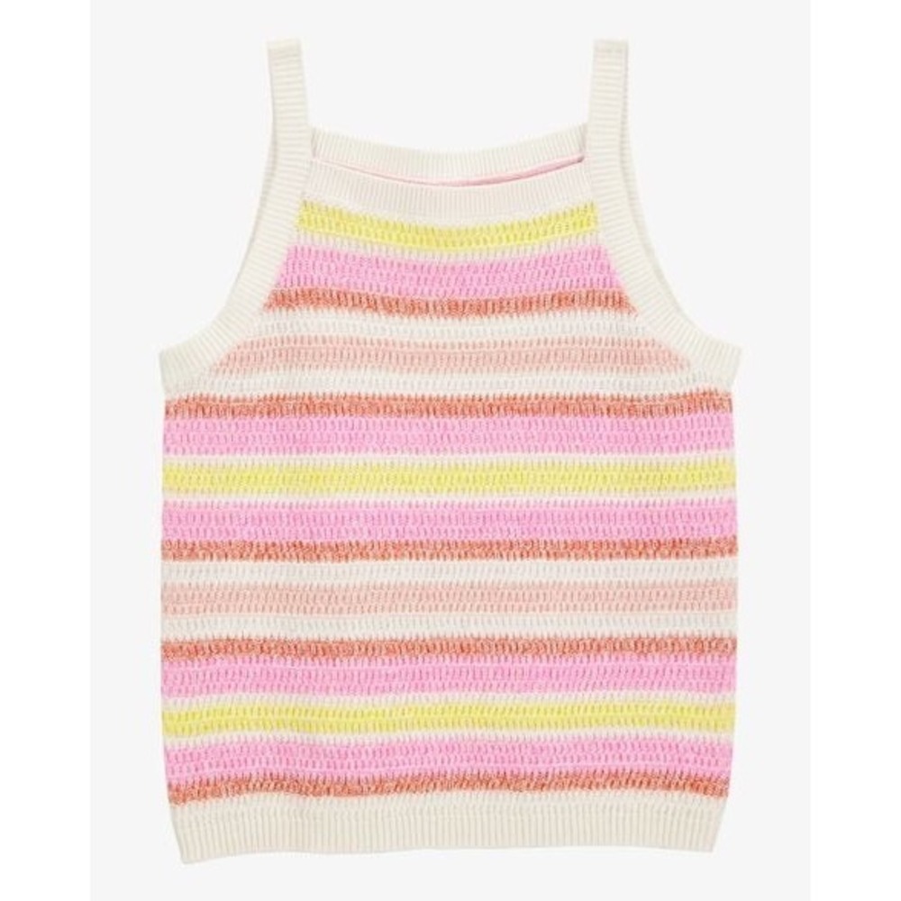Cat & Jack Girls Multi Color Striped Knit Tank Top Square Neck Size M 8